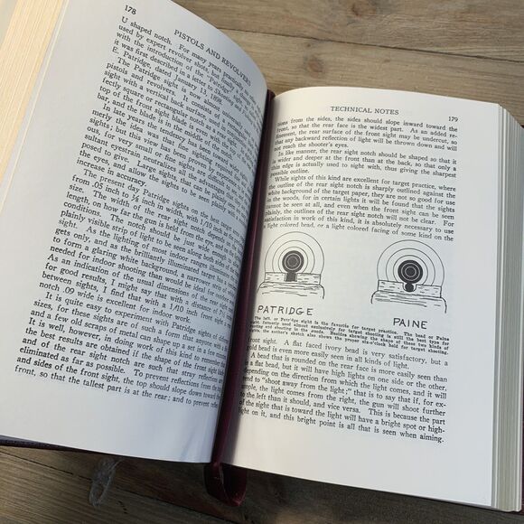 TEXTBOOK OF PISTOLS AND REVOLVERS by HATCHER Leather NRA Gun Book 22K Gold Edges - Picture 5 of 10